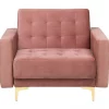 Conjunto de sofás reclináveis com 5 lugares em veludo rosa ABERDEEN