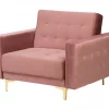 Conjunto de sofás reclináveis com 5 lugares em veludo rosa ABERDEEN