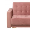 Conjunto de sofás reclináveis com 5 lugares em veludo rosa ABERDEEN