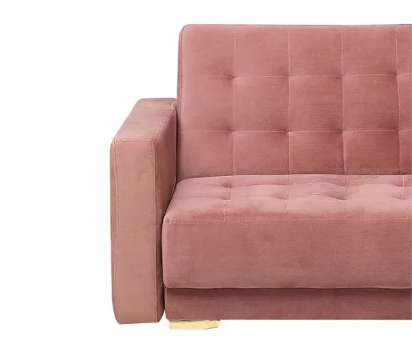 Conjunto de sofás reclináveis com 5 lugares em veludo rosa ABERDEEN