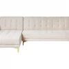 Corner Sofa Right ABERDEEN, beige fabric DEF