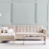 Corner Sofa Right ABERDEEN, beige fabric DEF