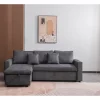Chaise longue DRAKO reversível 3 lugares cinza escuro