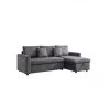 Chaise longue DRAKO reversível 3 lugares cinza escuro