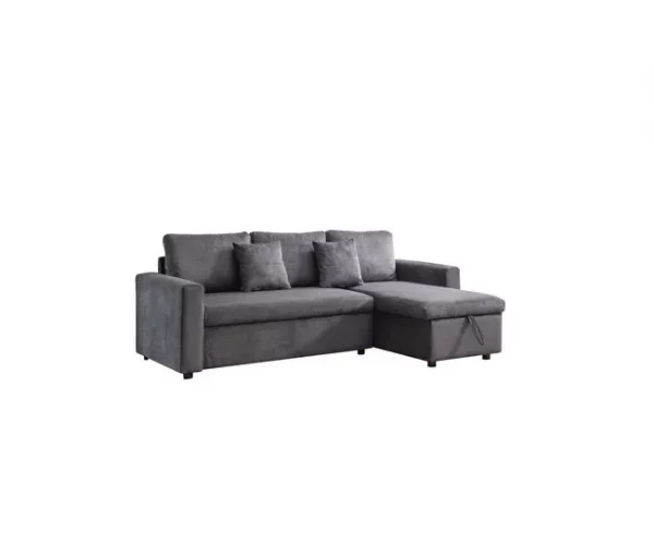 Chaise longue DRAKO reversível 3 lugares cinza escuro