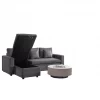 Chaise longue DRAKO reversível 3 lugares cinza escuro