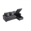 Chaise longue DRAKO reversível 3 lugares cinza escuro
