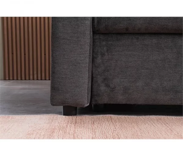 Chaise longue DRAKO reversível 3 lugares cinza escuro