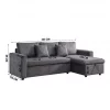 Chaise longue DRAKO reversível 3 lugares cinza escuro