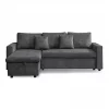 Chaise longue DRAKO reversível 3 lugares cinza escuro