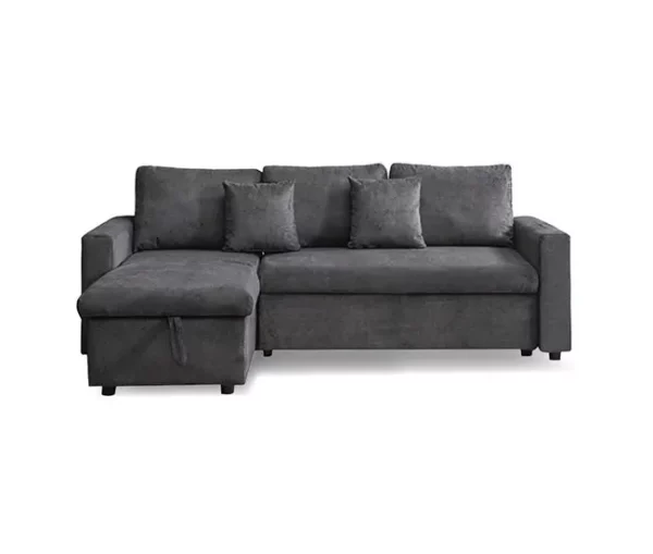 Chaise longue DRAKO reversível 3 lugares cinza escuro