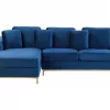 Ecksofa R OSLO Samtstoff dunkelblau CH
