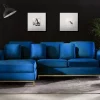 Ecksofa R OSLO Samtstoff dunkelblau CH