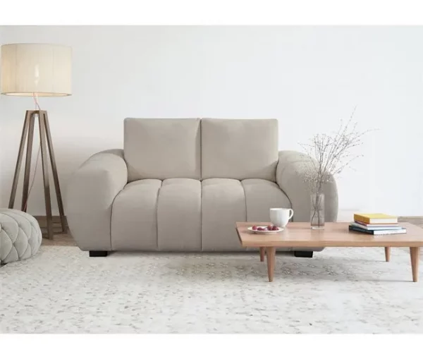 Sofá "Cambon" em tecido chenille – 2 lugares – Bege