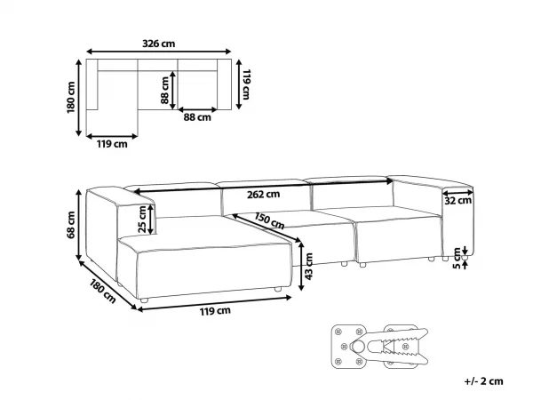 4-seater sofa, ARDAL, taupe, right