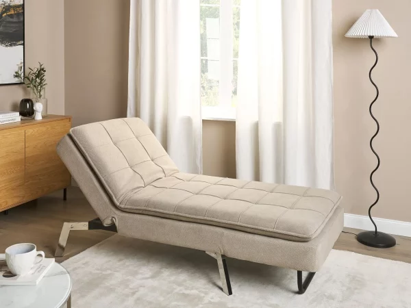 Chaise longue LOIRET, beige, fabric DEF