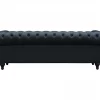 Sofá fixo Chesterfield "Aliza" - 208 x 82 x 70 cm - 3 lugares - Preto