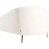 Chaise-longue em tecido bouclé branco-creme à esquerda VALREAS