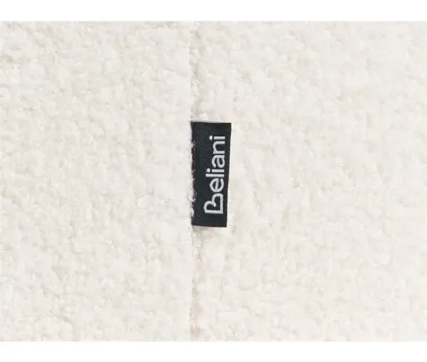 Chaise-longue em tecido bouclé branco-creme à esquerda VALREAS