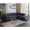 Sofá de canto OMEGA com cama cor antracite dereita 4 lugares antracite
