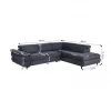 Sofá de canto OMEGA com cama cor antracite dereita 4 lugares antracite
