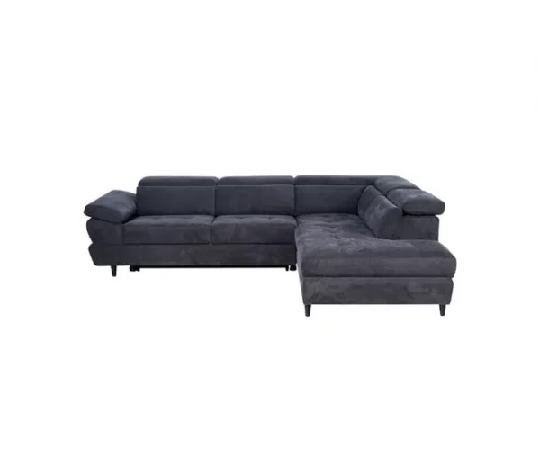 Sofá de canto OMEGA com cama cor antracite dereita 4 lugares antracite