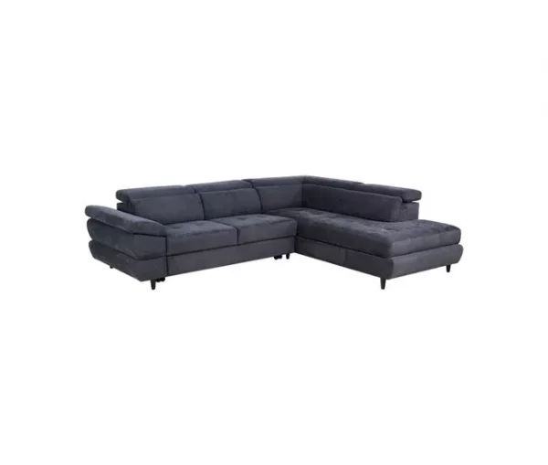 Sofá de canto OMEGA com cama cor antracite dereita 4 lugares antracite