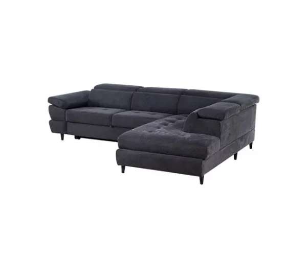 Sofá de canto OMEGA com cama cor antracite dereita 4 lugares antracite