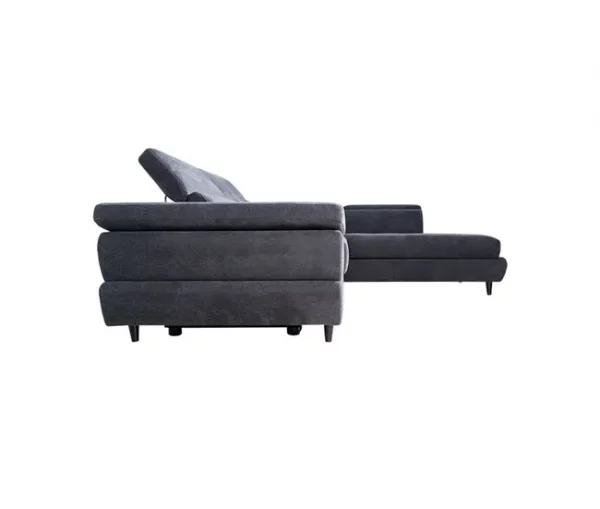 Sofá de canto OMEGA com cama cor antracite dereita 4 lugares antracite