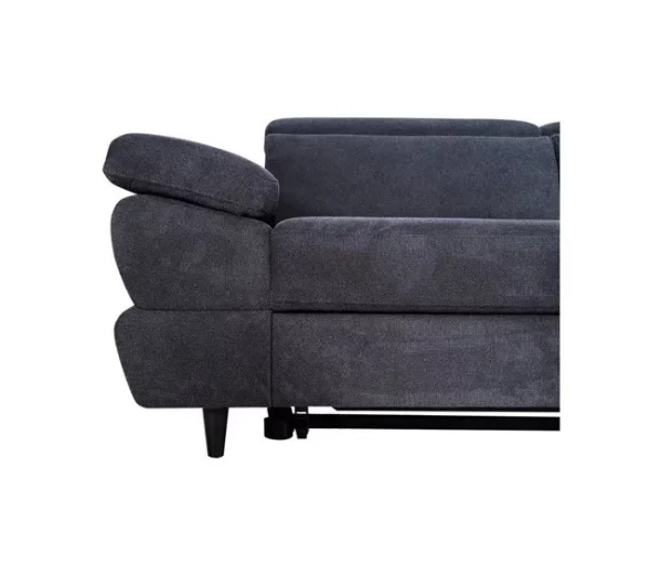 Sofá de canto OMEGA com cama cor antracite dereita 4 lugares antracite