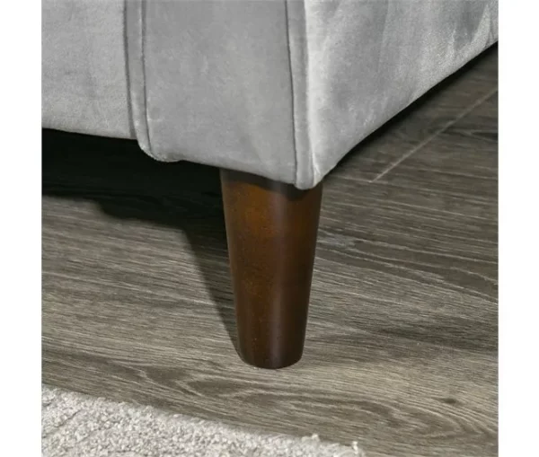 HOMCOM Sofá Cama com Chaise Longue de 3 Lugares Tato Aveludado com Encosto Ajustável e Apoio para os Pés Móvel 218x85x86cm Cinza