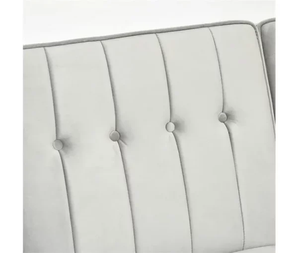 HOMCOM Sofá Cama com Chaise Longue de 3 Lugares Tato Aveludado com Encosto Ajustável e Apoio para os Pés Móvel 218x85x86cm Cinza