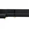 Schlafsofa ABERDEEN Samt Schwarz Mittelst. L/R DEF