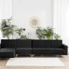 Schlafsofa ABERDEEN Samt Schwarz Mittelst. L/R DEF