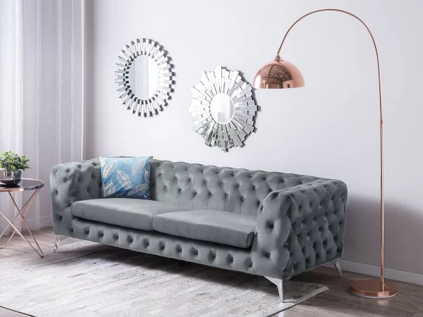 Sofa SOTRA, Samtstoff grau CH.