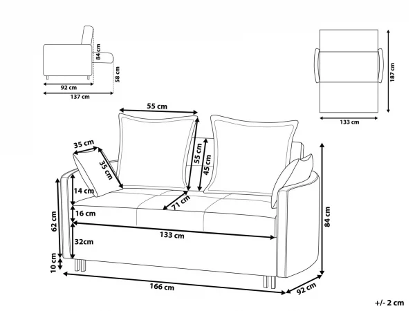 Sofa, HOVIN, Golden Brown,DEF