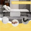 HOMCOM Sofá Cama Individual 3 em 1 Estofado em Linho Sofá Reclinável em 5 Posições com Apoio para os Pés e Apoio para a Cabeça para Sala de Estar Carga Máxima 200kg 95x189x43 cm Branco Gelo