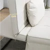 HOMCOM Sofá Cama Individual 3 em 1 Estofado em Linho Sofá Reclinável em 5 Posições com Apoio para os Pés e Apoio para a Cabeça para Sala de Estar Carga Máxima 200kg 95x189x43 cm Branco Gelo