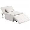 HOMCOM Sofá Cama Individual 3 em 1 Estofado em Linho Sofá Reclinável em 5 Posições com Apoio para os Pés e Apoio para a Cabeça para Sala de Estar Carga Máxima 200kg 95x189x43 cm Branco Gelo