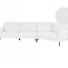 Sofá de 3 lugares em bouclé branco KANSSELI