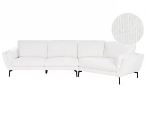 Sofá de 3 lugares em bouclé branco KANSSELI