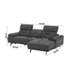 Chaise longue SIARA relax elétrica dereita 3 lugares azul