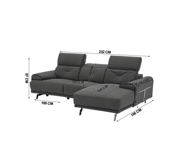 Chaise longue SIARA relax elétrica dereita 3 lugares azul