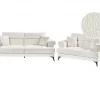Conjunto de sofás com 5 lugares em tecido bouclé branco SKIVE