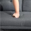 HOMCOM Sofá Cama 3 Lugares Sofá Cama Dobrável com Encosto Ajustável de 3 Níveis Apoio para os Braços Desmontável e 2 Suportes para Copos 181x77x78 cm Cinza