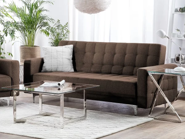 Dreisitzer ABERDEEN Stoff Dunkelbraun CH.