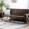 Dreisitzer ABERDEEN Stoff Dunkelbraun CH.