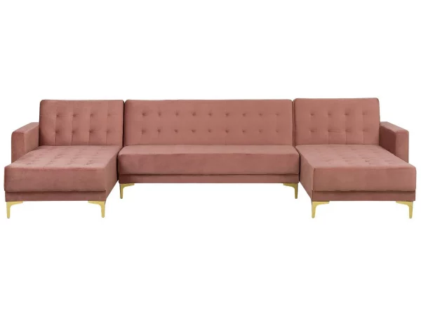 Sofa ABERDEEN U-förmig Samt Rosa CH