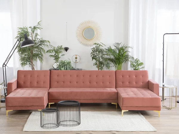 Sofa ABERDEEN U-förmig Samt Rosa CH