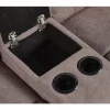 Sofá de canto 5 lugares eletricamente reclinável e porta USB em tecido creme ROKKE